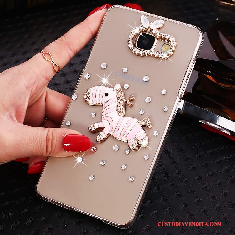 Custodia Samsung Galaxy A7 2016 Strass Orotelefono, Cover Samsung Galaxy A7 2016 Protezione Trasparente Con Strass