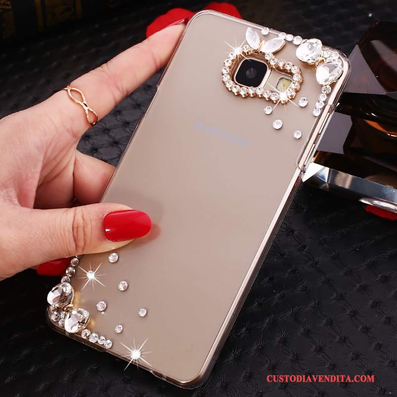 Custodia Samsung Galaxy A7 2016 Strass Orotelefono, Cover Samsung Galaxy A7 2016 Protezione Trasparente Con Strass