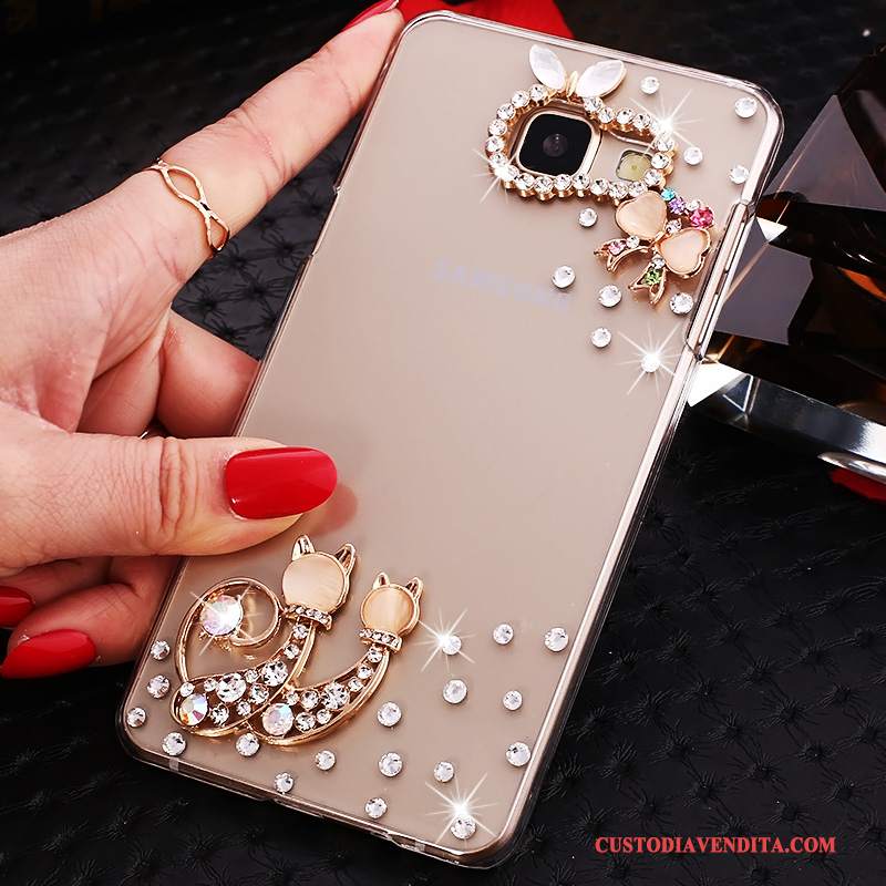 Custodia Samsung Galaxy A7 2016 Strass Orotelefono, Cover Samsung Galaxy A7 2016 Protezione Trasparente Con Strass