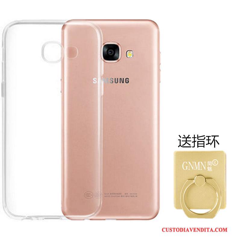 Custodia Samsung Galaxy A7 2017 Silicone Morbido Trasparente, Cover Samsung Galaxy A7 2017 Protezione Biancotelefono