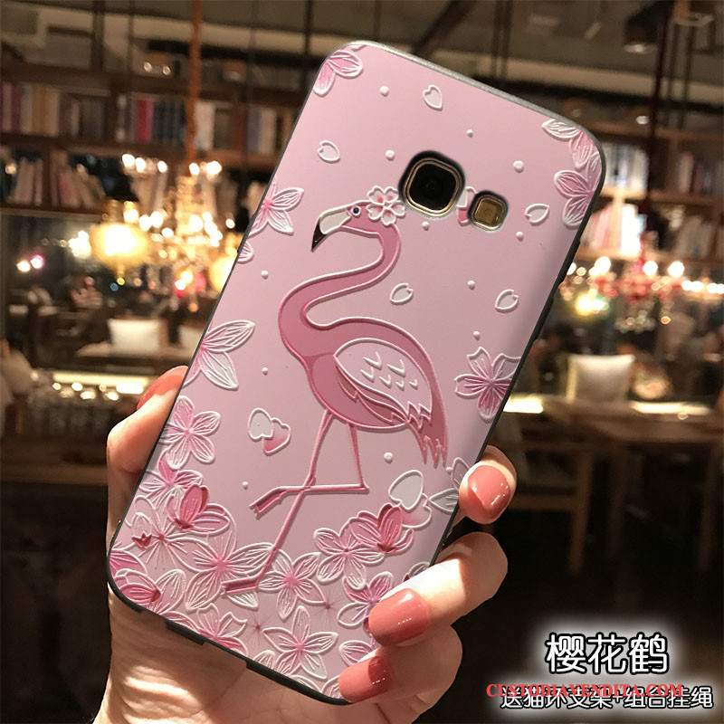 Custodia Samsung Galaxy A7 2017 Silicone Rosa Bello, Cover Samsung Galaxy A7 2017 Di Personalitàtelefono