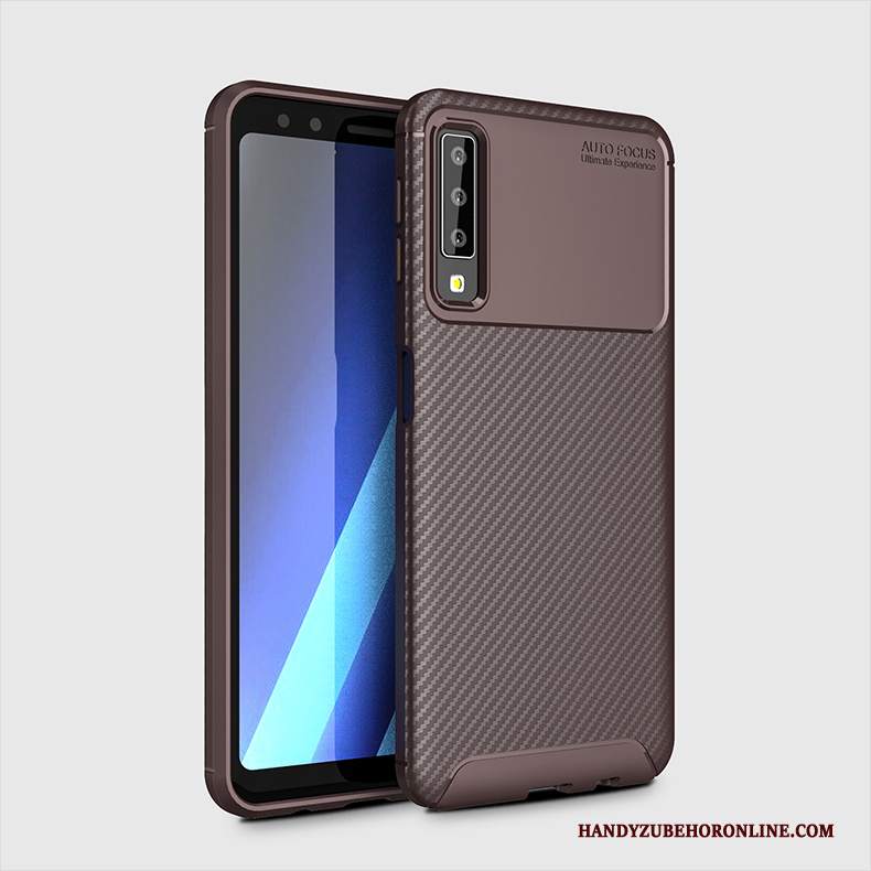 Custodia Samsung Galaxy A7 2018 Silicone Anti-caduta Blu, Cover Samsung Galaxy A7 2018 Protezione Telefono