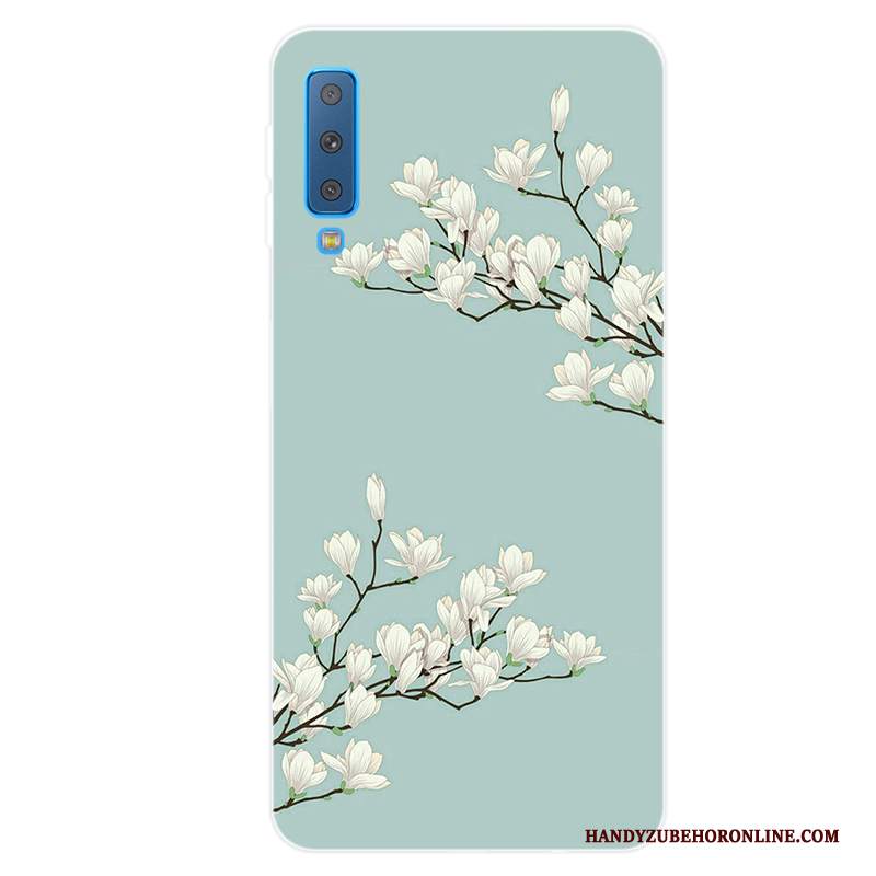 Custodia Samsung Galaxy A7 2018 Silicone Morbido Fresco, Cover Samsung Galaxy A7 2018 Protezione Tutto Incluso Rosa