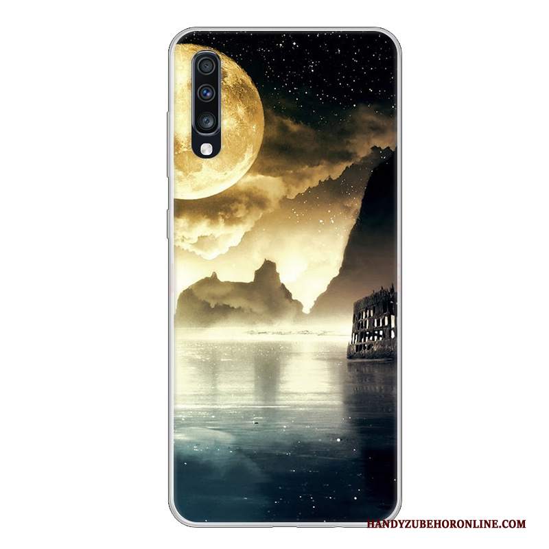 Custodia Samsung Galaxy A70 Cartone Animato Biancotelefono, Cover Samsung Galaxy A70 Silicone Nero Anti-caduta