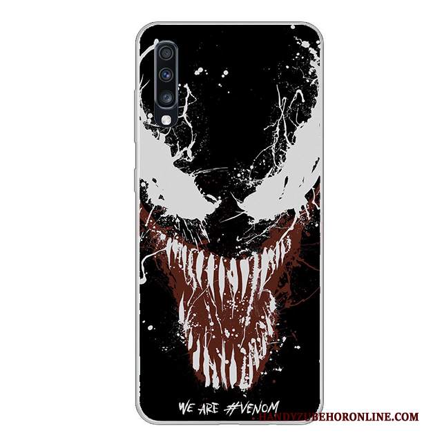 Custodia Samsung Galaxy A70 Cartone Animato Biancotelefono, Cover Samsung Galaxy A70 Silicone Nero Anti-caduta