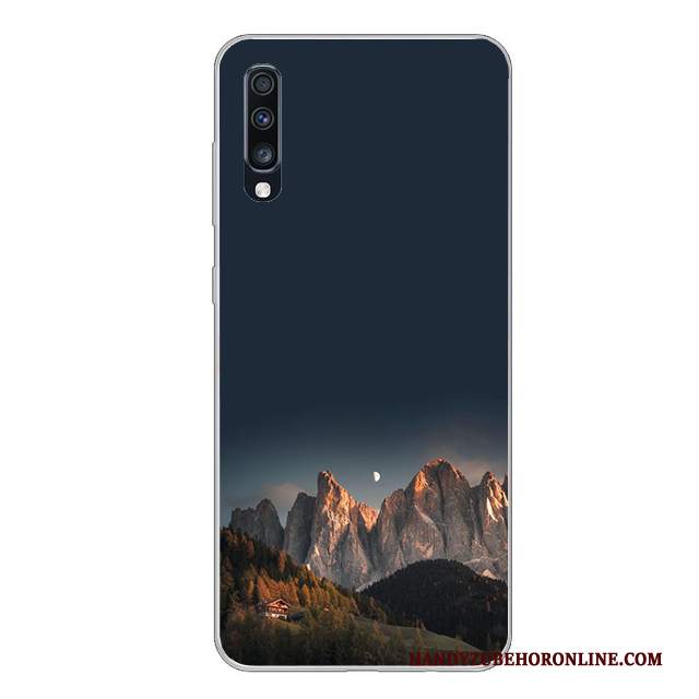 Custodia Samsung Galaxy A70 Cartone Animato Biancotelefono, Cover Samsung Galaxy A70 Silicone Nero Anti-caduta