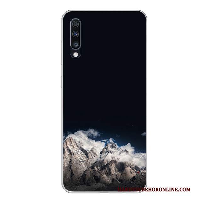 Custodia Samsung Galaxy A70 Cartone Animato Biancotelefono, Cover Samsung Galaxy A70 Silicone Nero Anti-caduta