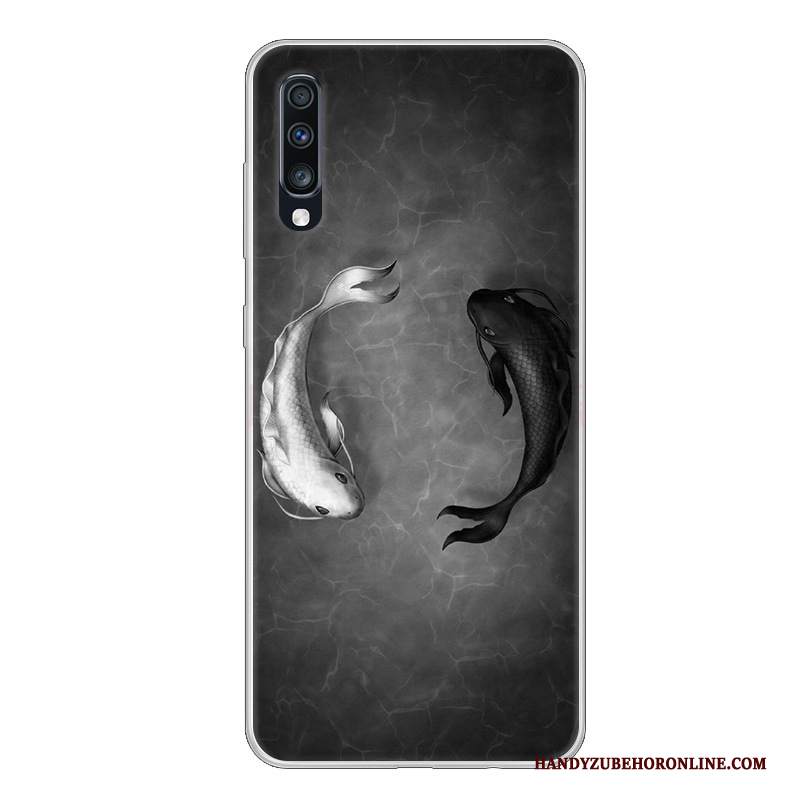 Custodia Samsung Galaxy A70 Cartone Animato Biancotelefono, Cover Samsung Galaxy A70 Silicone Nero Anti-caduta