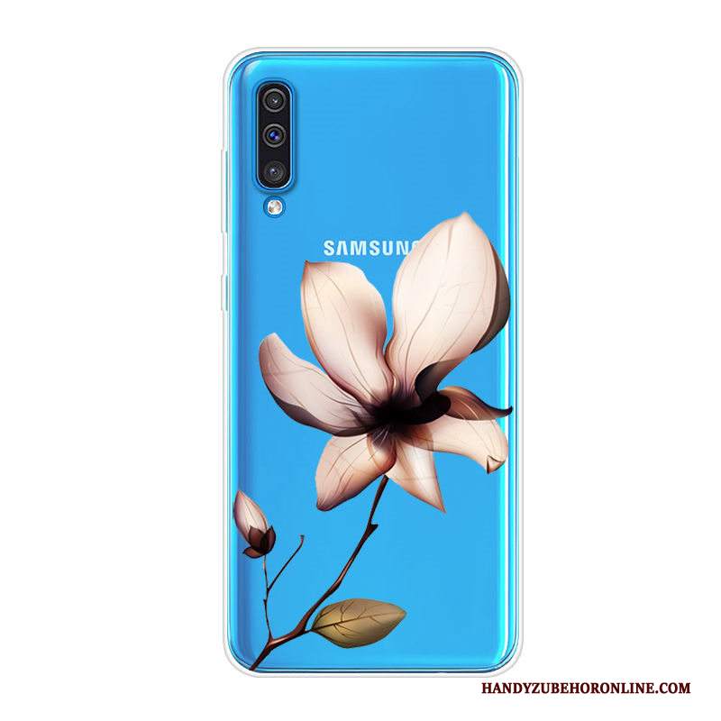 Custodia Samsung Galaxy A70 Cartone Animato Blu Morbido, Cover Samsung Galaxy A70 Protezione Anti-caduta Tendenza