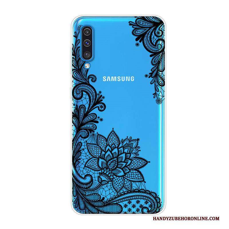 Custodia Samsung Galaxy A70 Cartone Animato Blu Morbido, Cover Samsung Galaxy A70 Protezione Anti-caduta Tendenza