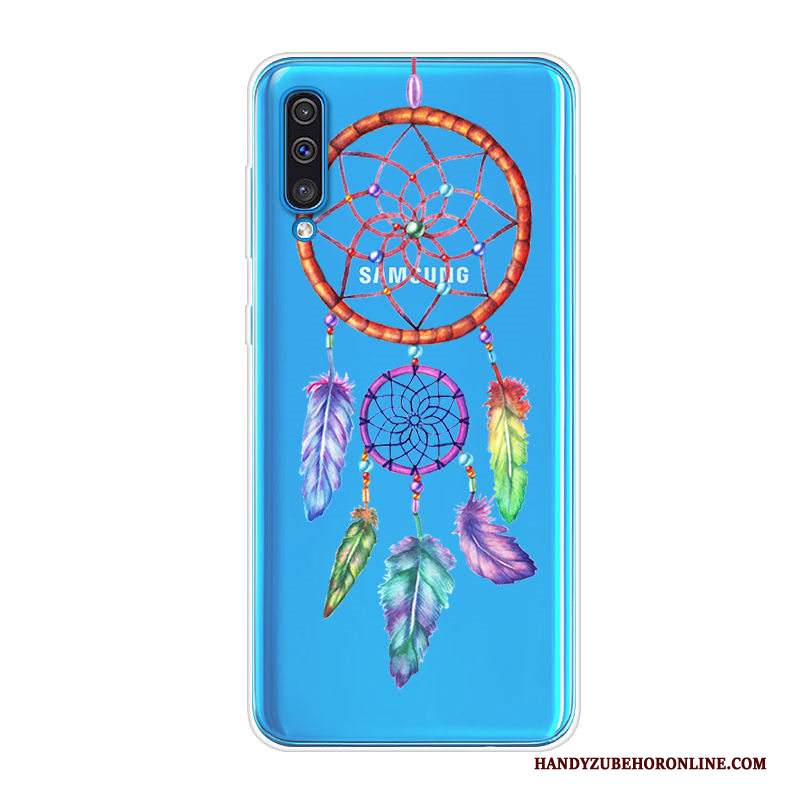 Custodia Samsung Galaxy A70 Cartone Animato Blu Morbido, Cover Samsung Galaxy A70 Protezione Anti-caduta Tendenza