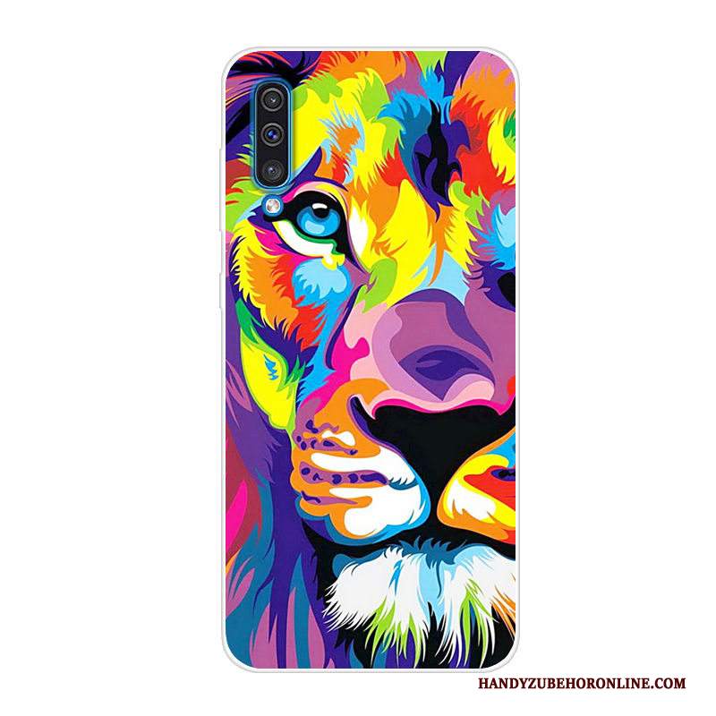 Custodia Samsung Galaxy A70 Cartone Animato Blu Morbido, Cover Samsung Galaxy A70 Protezione Anti-caduta Tendenza