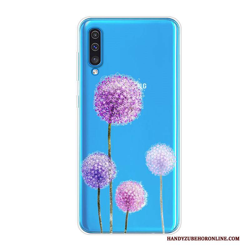 Custodia Samsung Galaxy A70 Cartone Animato Blu Morbido, Cover Samsung Galaxy A70 Protezione Anti-caduta Tendenza