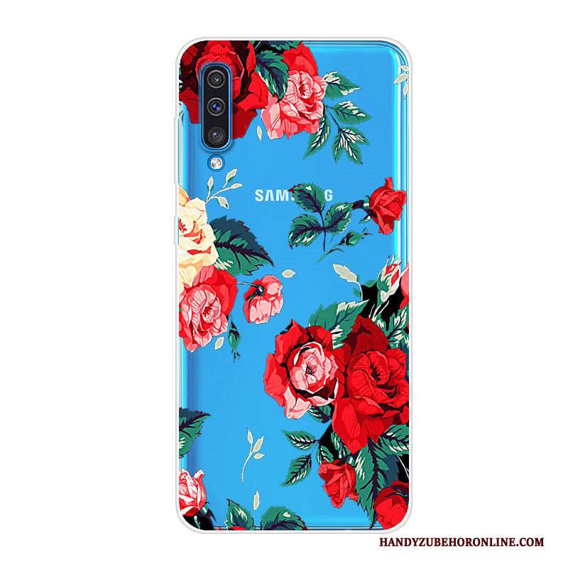 Custodia Samsung Galaxy A70 Cartone Animato Blu Morbido, Cover Samsung Galaxy A70 Protezione Anti-caduta Tendenza