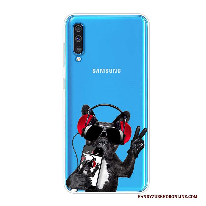 Custodia Samsung Galaxy A70 Cartone Animato Blu Morbido, Cover Samsung Galaxy A70 Protezione Anti-caduta Tendenza