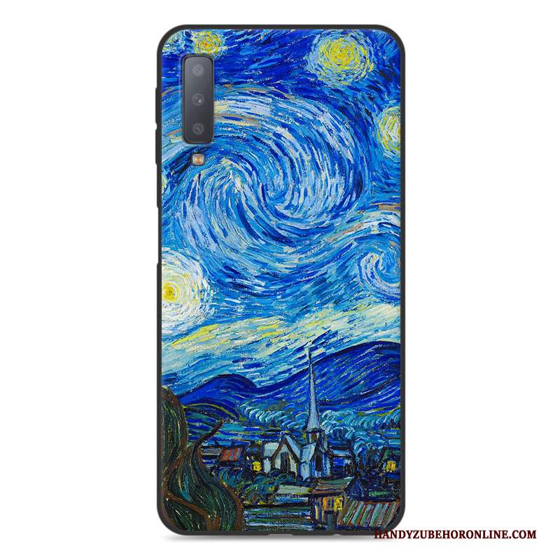 Custodia Samsung Galaxy A70 Cartone Animato Blu Tutto Incluso, Cover Samsung Galaxy A70 Silicone Telefono Anti-caduta