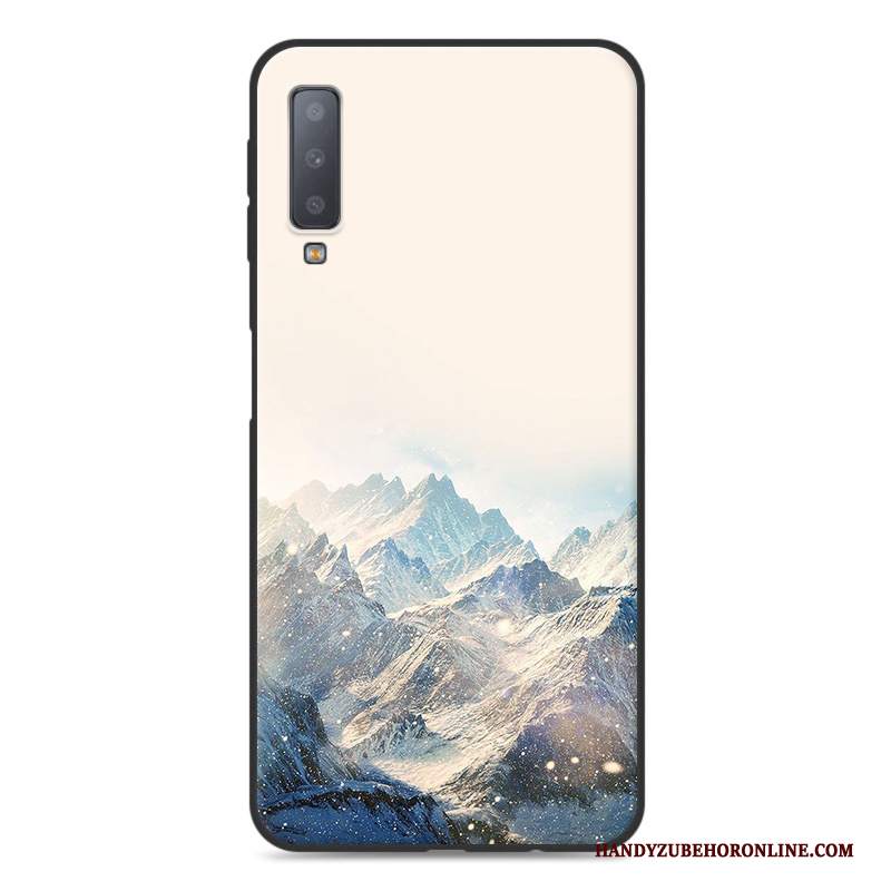 Custodia Samsung Galaxy A70 Cartone Animato Blu Tutto Incluso, Cover Samsung Galaxy A70 Silicone Telefono Anti-caduta