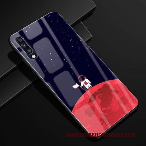 Custodia Samsung Galaxy A70 Creativo Anti-caduta Blu, Cover Samsung Galaxy A70 Protezione Modello Vetro