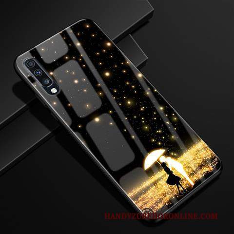 Custodia Samsung Galaxy A70 Creativo Anti-caduta Blu, Cover Samsung Galaxy A70 Protezione Modello Vetro