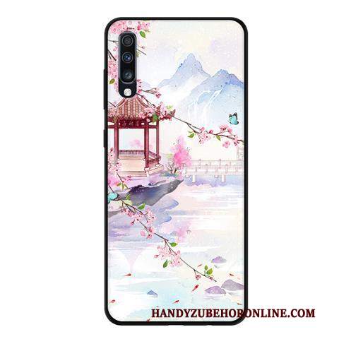 Custodia Samsung Galaxy A70 Creativo Morbido Fresco, Cover Samsung Galaxy A70 Protezione Macchiati Rosa