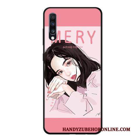 Custodia Samsung Galaxy A70 Creativo Morbido Fresco, Cover Samsung Galaxy A70 Protezione Macchiati Rosa