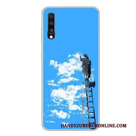 Custodia Samsung Galaxy A70 Creativo Morbido Vento, Cover Samsung Galaxy A70 Cartone Animato Anti-caduta Verde