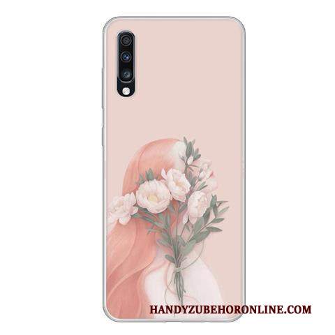 Custodia Samsung Galaxy A70 Creativo Morbido Vento, Cover Samsung Galaxy A70 Cartone Animato Anti-caduta Verde