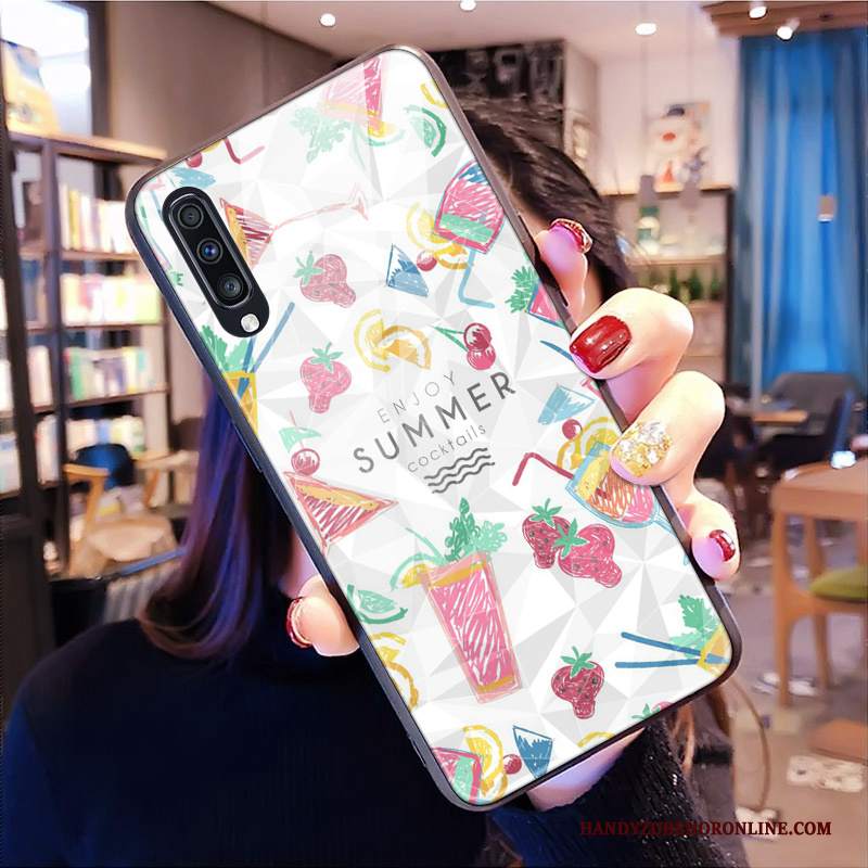 Custodia Samsung Galaxy A70 Creativo Verde Marchio Di Tendenza, Cover Samsung Galaxy A70 Silicone Morbido Forma Del Diamante