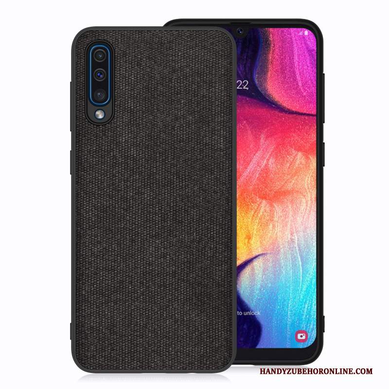 Custodia Samsung Galaxy A70 Panno Blu, Cover Samsung Galaxy A70 Telefono