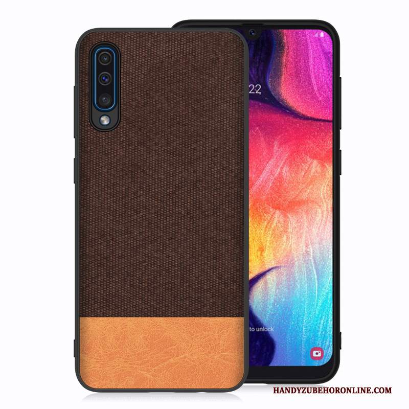 Custodia Samsung Galaxy A70 Panno Blu, Cover Samsung Galaxy A70 Telefono