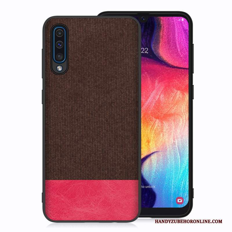 Custodia Samsung Galaxy A70 Panno Blu, Cover Samsung Galaxy A70 Telefono