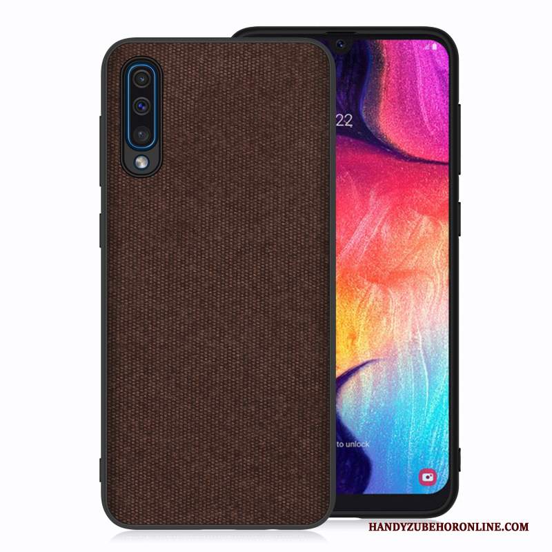 Custodia Samsung Galaxy A70 Panno Blu, Cover Samsung Galaxy A70 Telefono