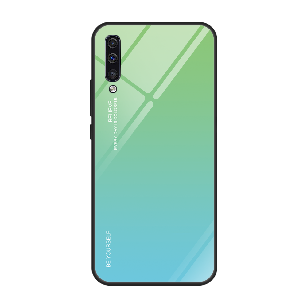 Custodia Samsung Galaxy A70 Protezione Anti-caduta Vetro, Cover Samsung Galaxy A70 Tutto Incluso Verde