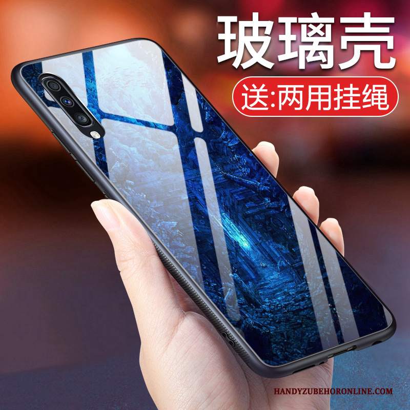 Custodia Samsung Galaxy A70 Protezione Nero Di Personalità, Cover Samsung Galaxy A70 Vetro Stellato