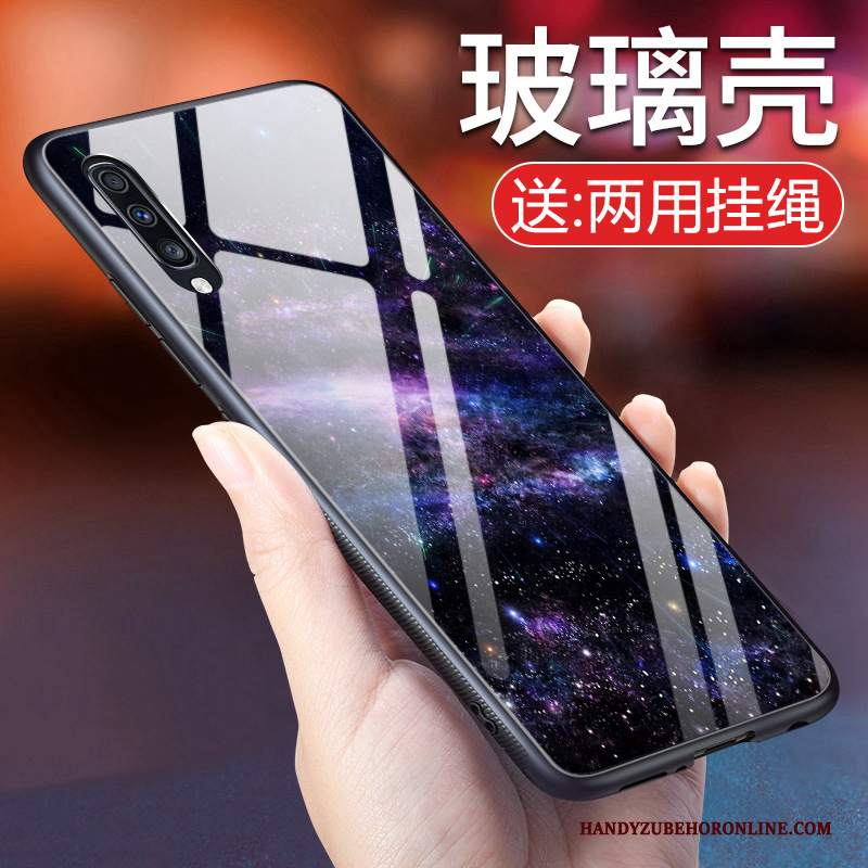 Custodia Samsung Galaxy A70 Protezione Nero Di Personalità, Cover Samsung Galaxy A70 Vetro Stellato