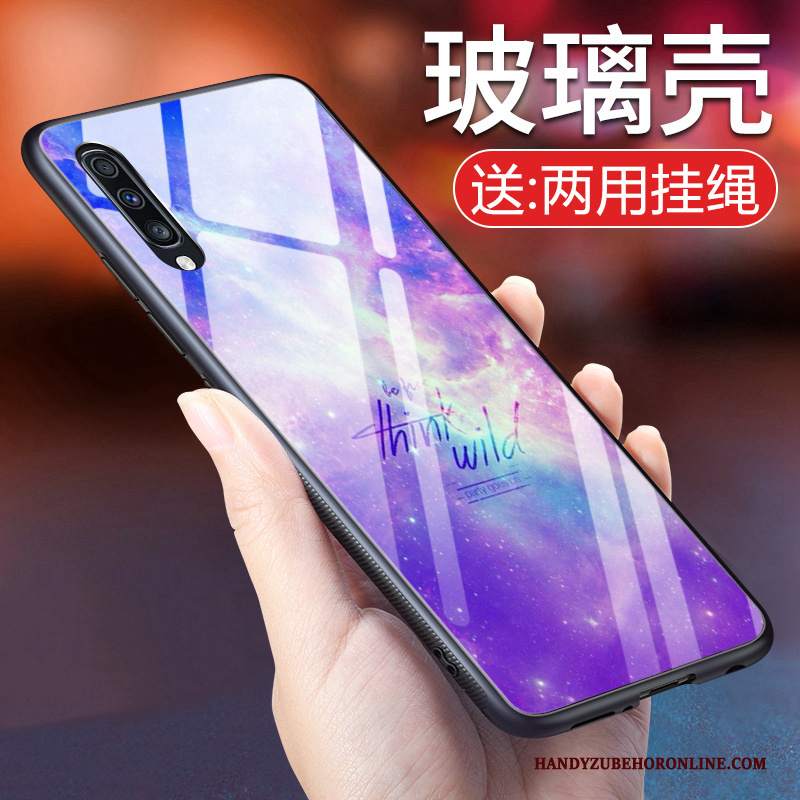 Custodia Samsung Galaxy A70 Protezione Nero Di Personalità, Cover Samsung Galaxy A70 Vetro Stellato