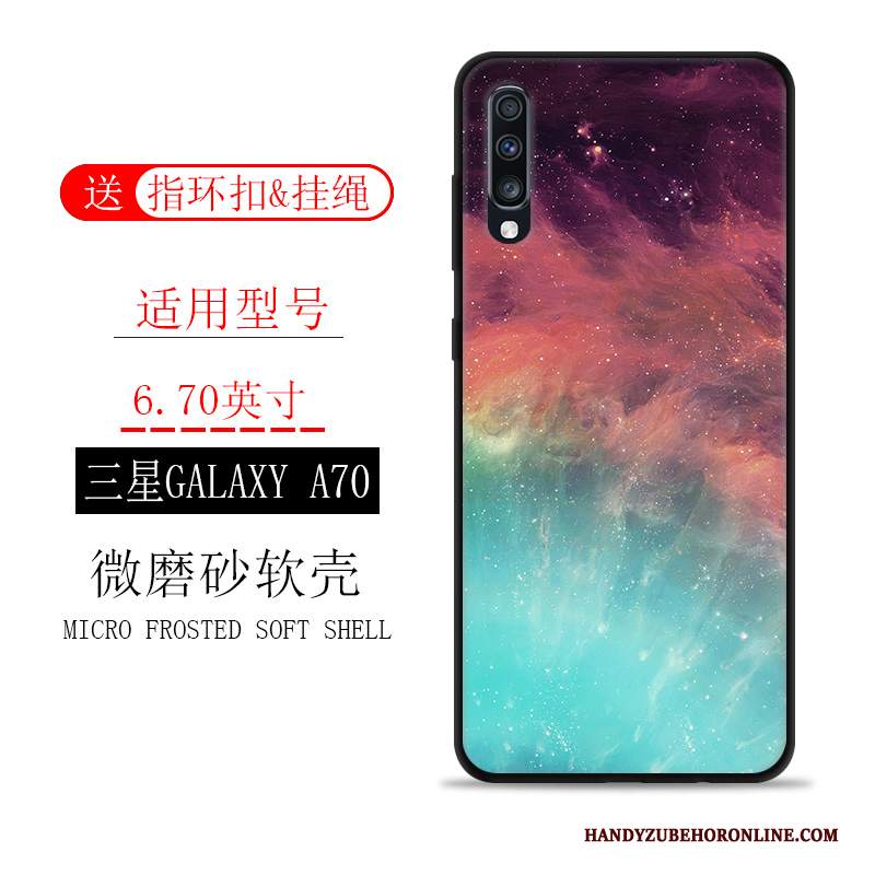 Custodia Samsung Galaxy A70 Protezione Telefono Marchio Di Tendenza, Cover Samsung Galaxy A70 Nero Anti-caduta