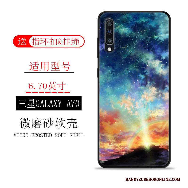 Custodia Samsung Galaxy A70 Protezione Telefono Marchio Di Tendenza, Cover Samsung Galaxy A70 Nero Anti-caduta