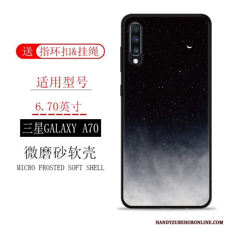 Custodia Samsung Galaxy A70 Protezione Telefono Marchio Di Tendenza, Cover Samsung Galaxy A70 Nero Anti-caduta