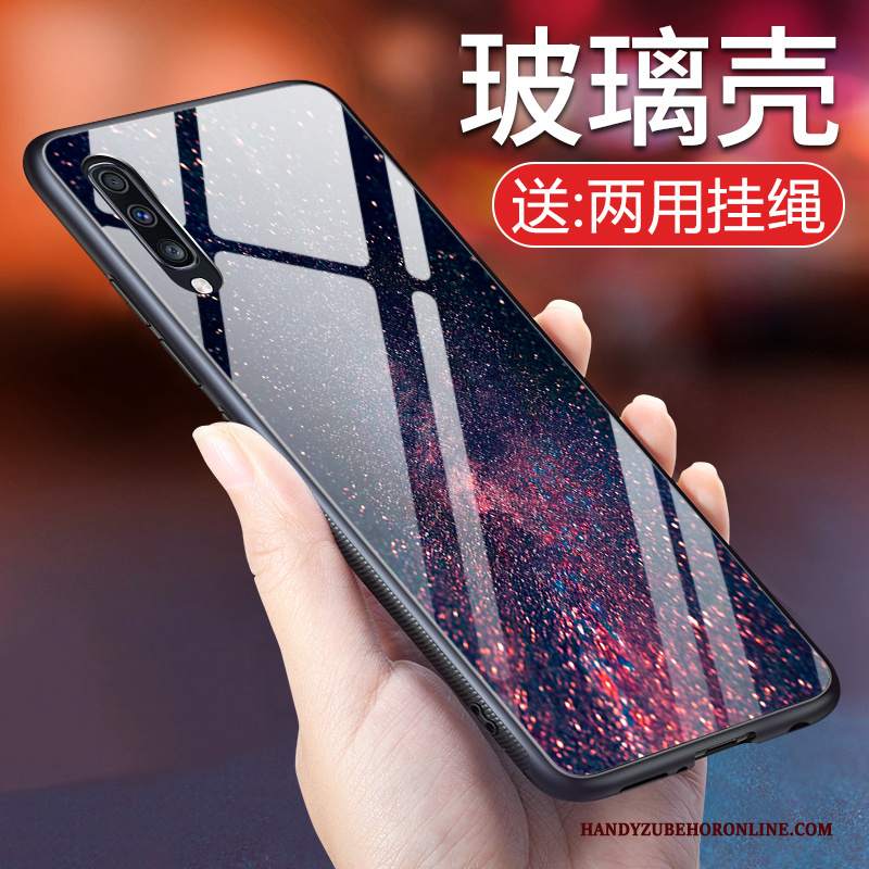 Custodia Samsung Galaxy A70 Protezione Tutto Incluso Morbido, Cover Samsung Galaxy A70 Vetro Nero