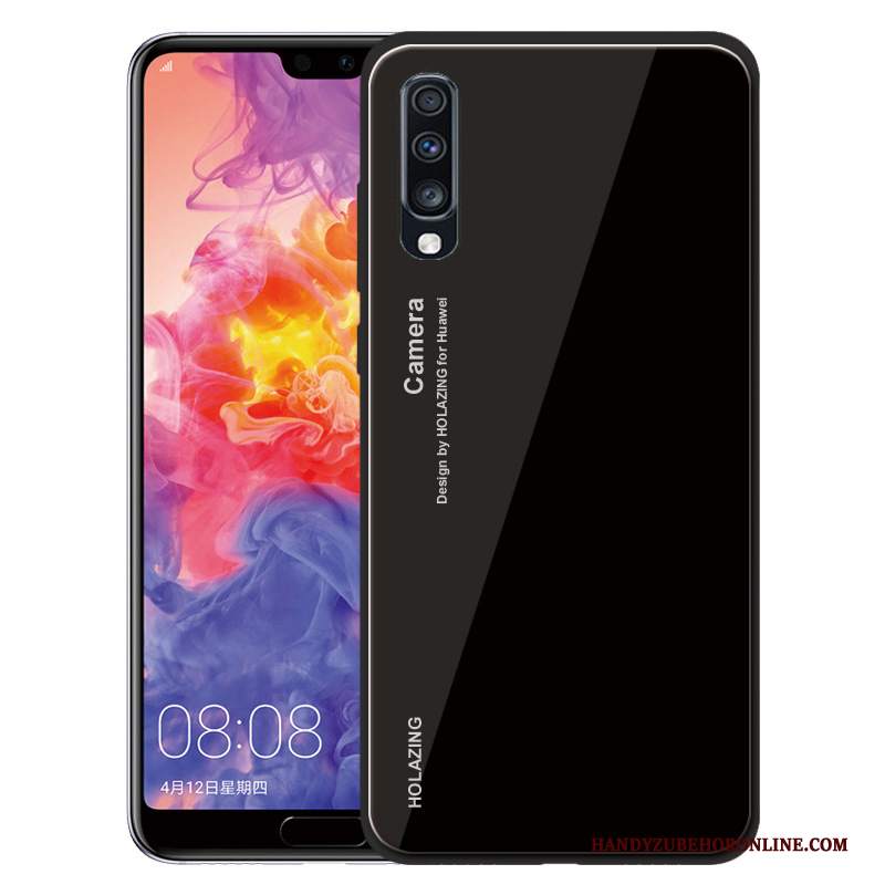 Custodia Samsung Galaxy A70 Silicone Monocromatico Vetro, Cover Samsung Galaxy A70 Protezione Morbidotelefono