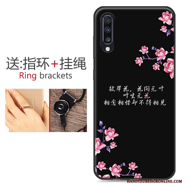 Custodia Samsung Galaxy A70 Silicone Ornamenti Appesi Fiori, Cover Samsung Galaxy A70 Protezione Telefono Morbido