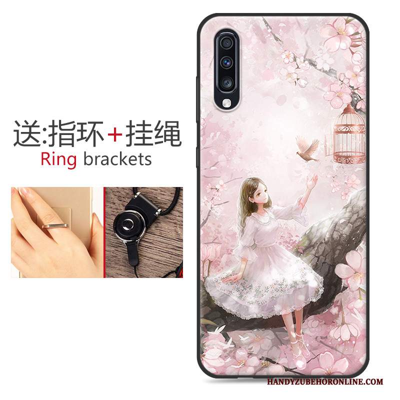 Custodia Samsung Galaxy A70 Silicone Ornamenti Appesi Fiori, Cover Samsung Galaxy A70 Protezione Telefono Morbido