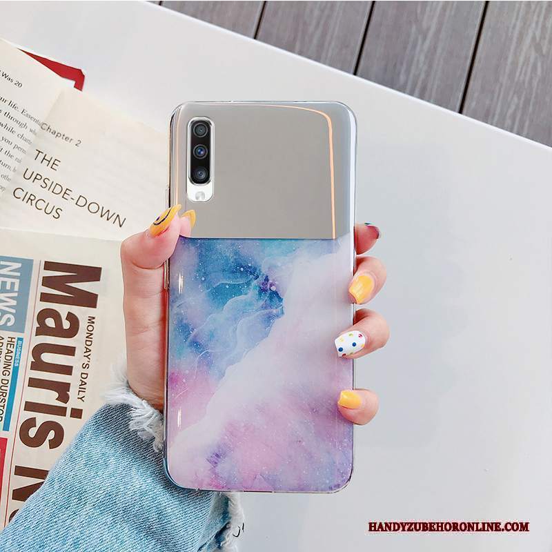 Custodia Samsung Galaxy A70s Protezione Semplici Porpora, Cover Samsung Galaxy A70s Anti-caduta Grande