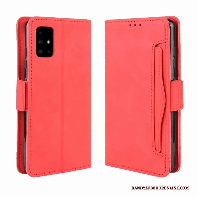 Custodia Samsung Galaxy A71 Folio Anti-caduta Morbido, Cover Samsung Galaxy A71 Portafoglio Tutto Incluso Rosa