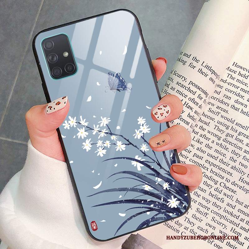 Custodia Samsung Galaxy A71 Moda Arte Blu, Cover Samsung Galaxy A71 Protezione Semplici Anti-caduta