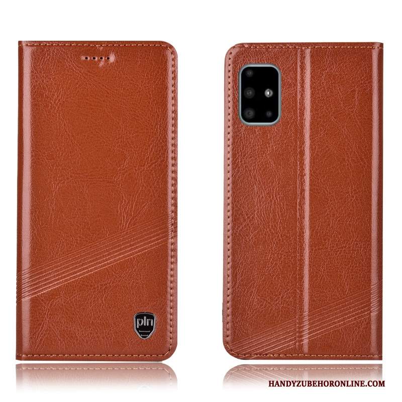 Custodia Samsung Galaxy A71 Pelle Modello Anti-caduta, Cover Samsung Galaxy A71 Protezione Telefono Marrone