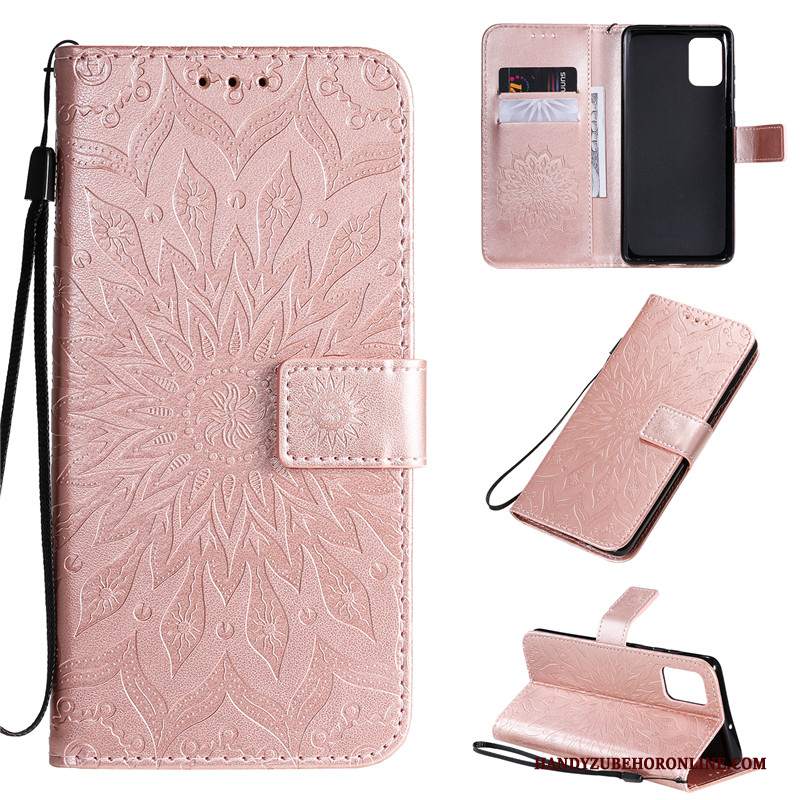 Custodia Samsung Galaxy A71 Pelle Telefono Anti-caduta, Cover Samsung Galaxy A71 Protezione Rosa Tutto Incluso