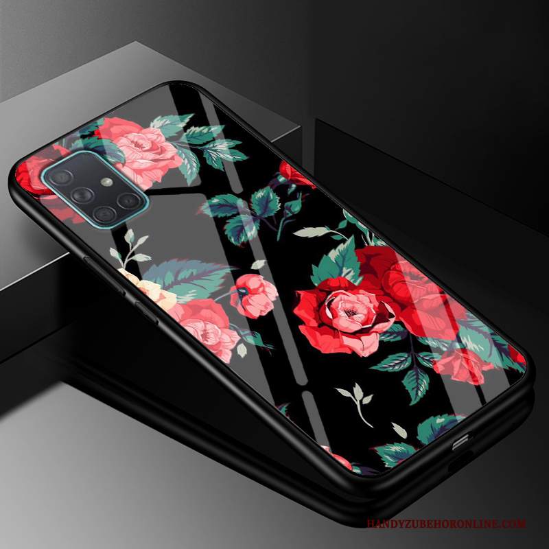 Custodia Samsung Galaxy A71 Silicone Nero Tutto Incluso, Cover Samsung Galaxy A71 Creativo Vetro Anti-caduta