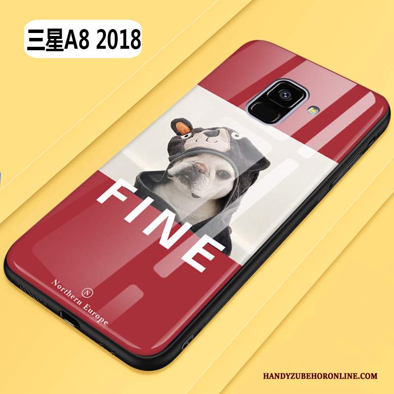 Custodia Samsung Galaxy A8 2018 Cartone Animato Bello Di Personalità, Cover Samsung Galaxy A8 2018 Creativo Tutto Incluso Nero